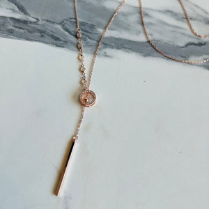 Rose Gold Circle Dangle Necklace