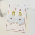 Pearly White Flower Earrings