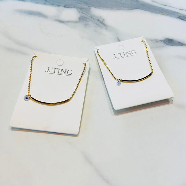 Gold Bar with Tiny Gem Bracelet