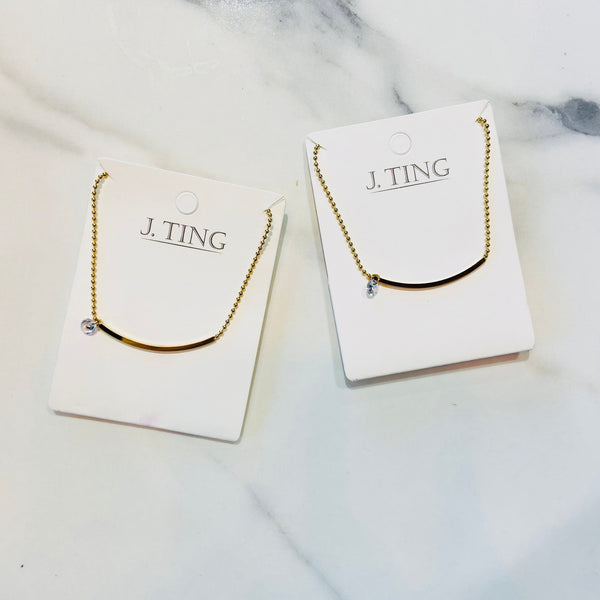 Gold Bar with Tiny Gem Bracelet