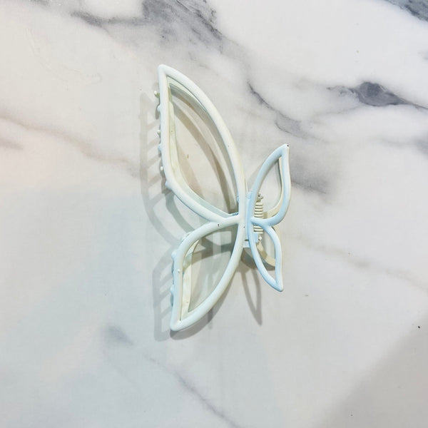White Butterfly Silhouette Hair Claw
