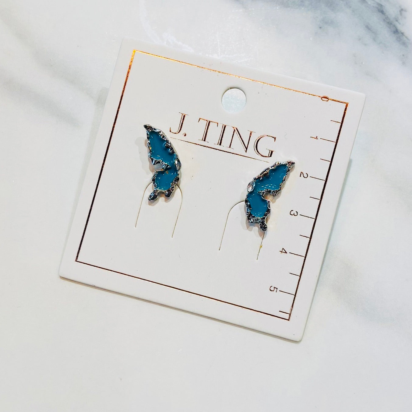 Blue Butterfly Wings Earrings