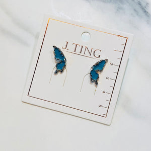 Blue Butterfly Wings Earrings