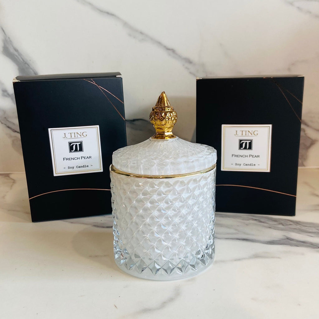 White Diamond Jar Soy Candle (French Pear)