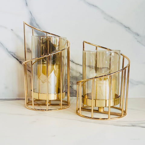 Rose Gold Metal Candle Holder