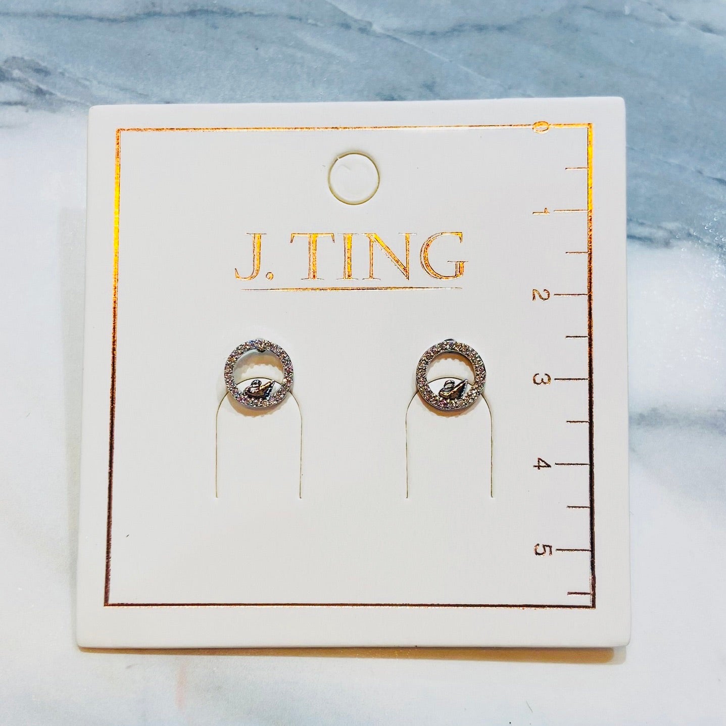 Silver Sparkly Swan Earrings