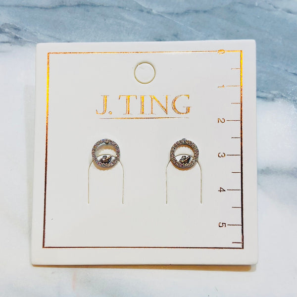 Silver Sparkly Swan Earrings
