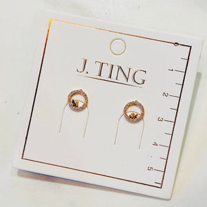 Rose Gold Sparkly Swan Earrings