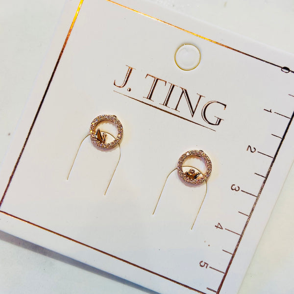 Rose Gold Sparkly Swan Earrings
