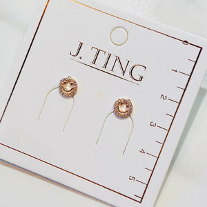 Rose Gold Bedazzled Smiley Face Earrings