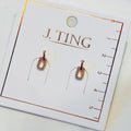 Rose Gold Duo Loop Sparkly Earrings