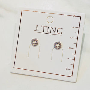 Silver Bedazzled Smiley Face Earrings