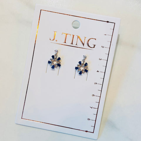 Starburst Blue and Silver Earrings