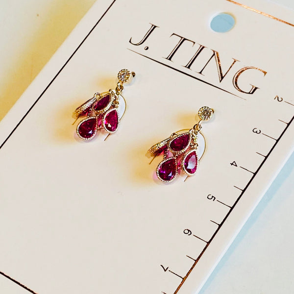 Crimson Tear Drops Earrings