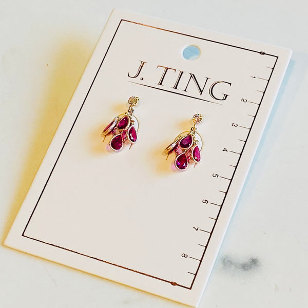 Crimson Tear Drops Earrings