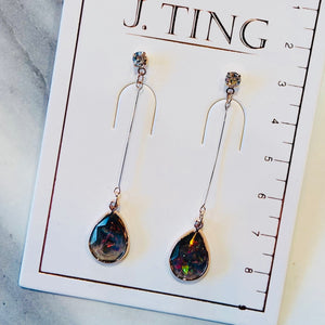 Moss Teardrop Crystal Earrings