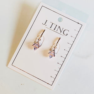 Triangle With Big Diamond Earrings