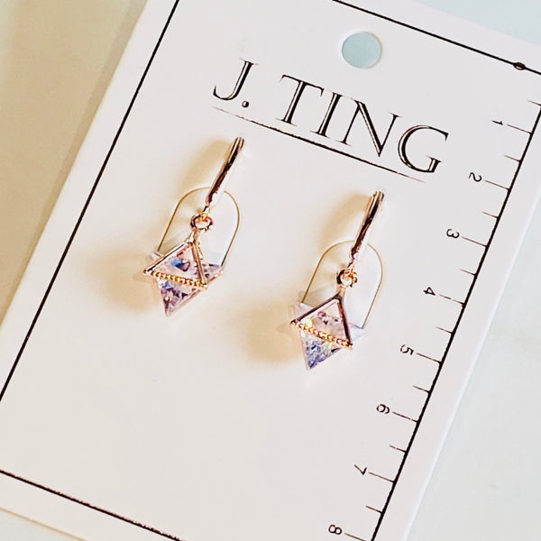 Triangle With Big Diamond Earrings