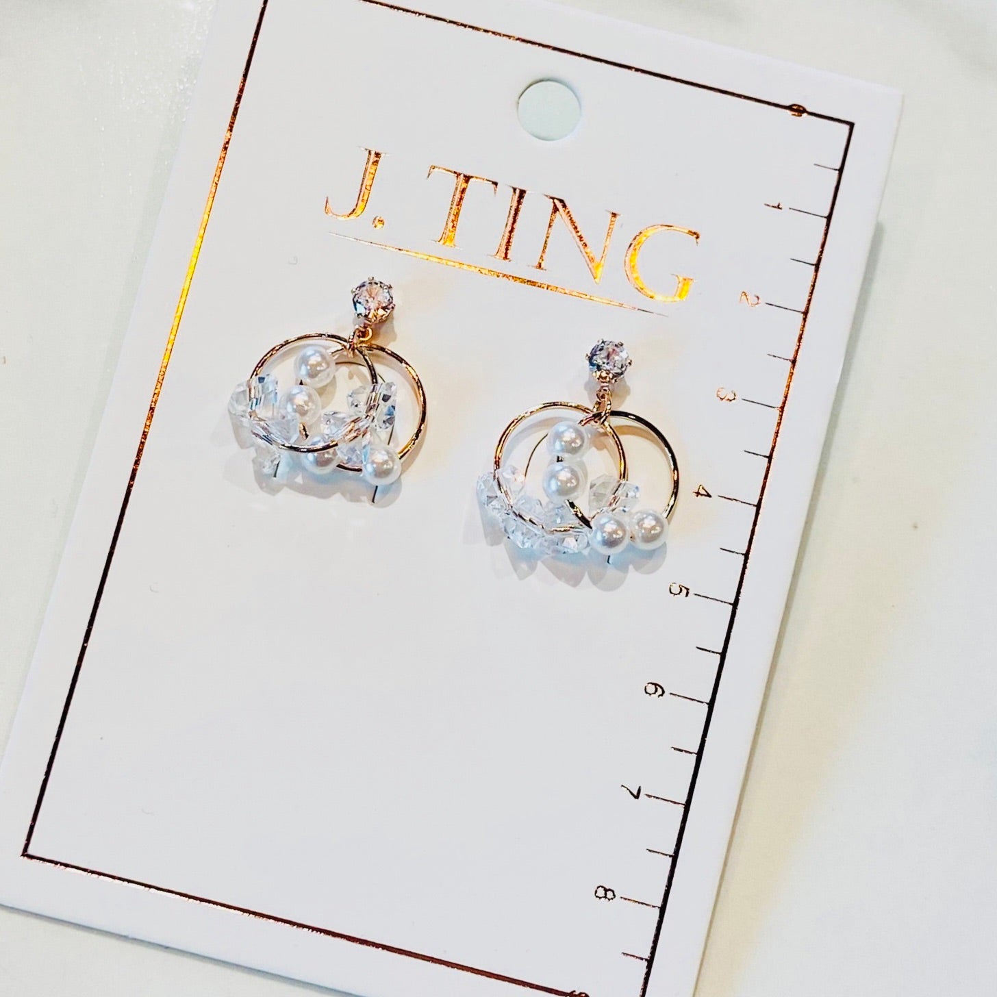 Double Hoop Pearl Cluster Earrings