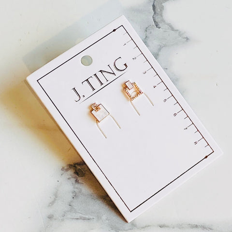 Small Pearly White Opposite Earrings