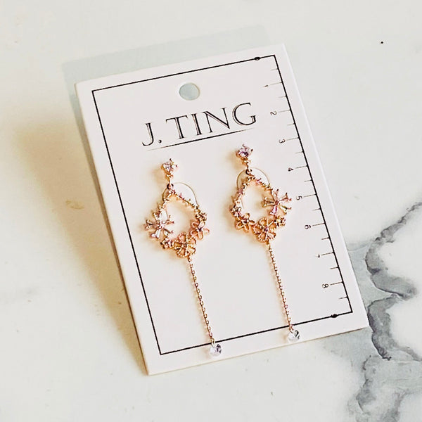 Bold Elegant Flower Crystal Earrings