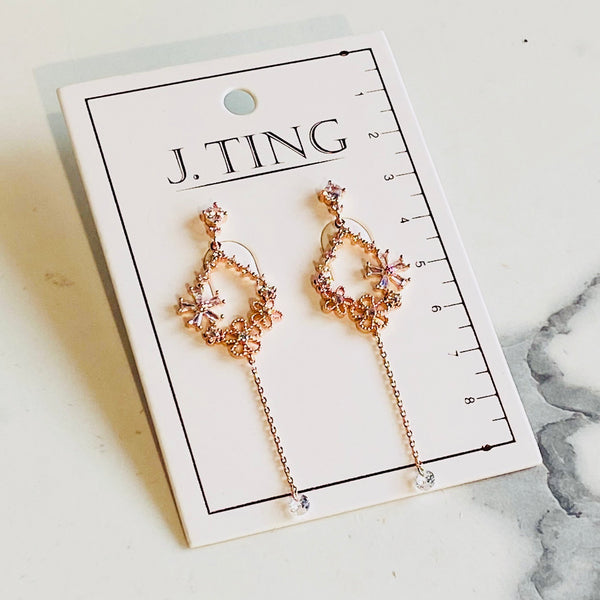 Bold Elegant Flower Crystal Earrings