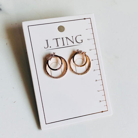 Double Hoop Crystal Adjustable Earrings