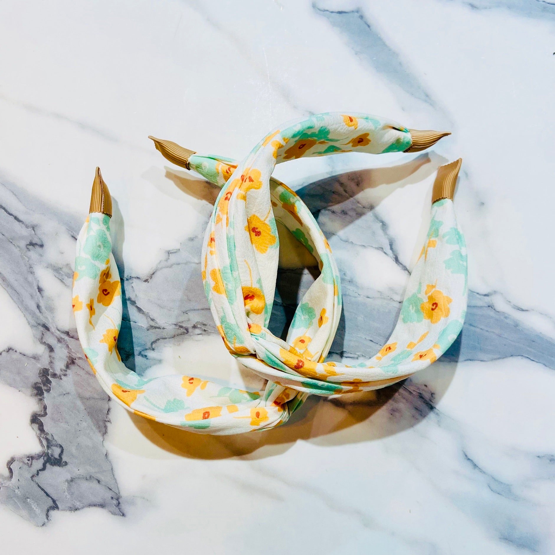 Green and Yellow Floral Headband