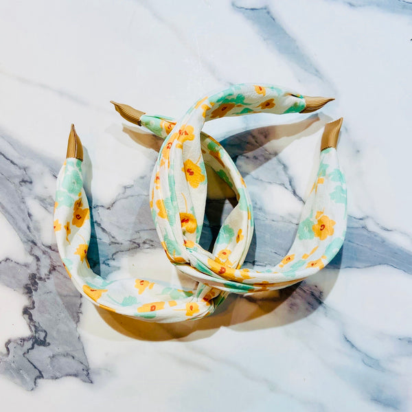 Green and Yellow Floral Headband