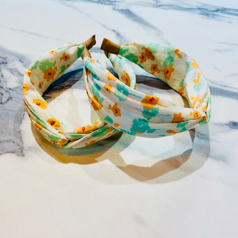 Green and Yellow Floral Headband