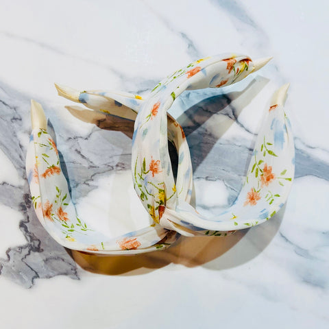 White Soft Floral Headband