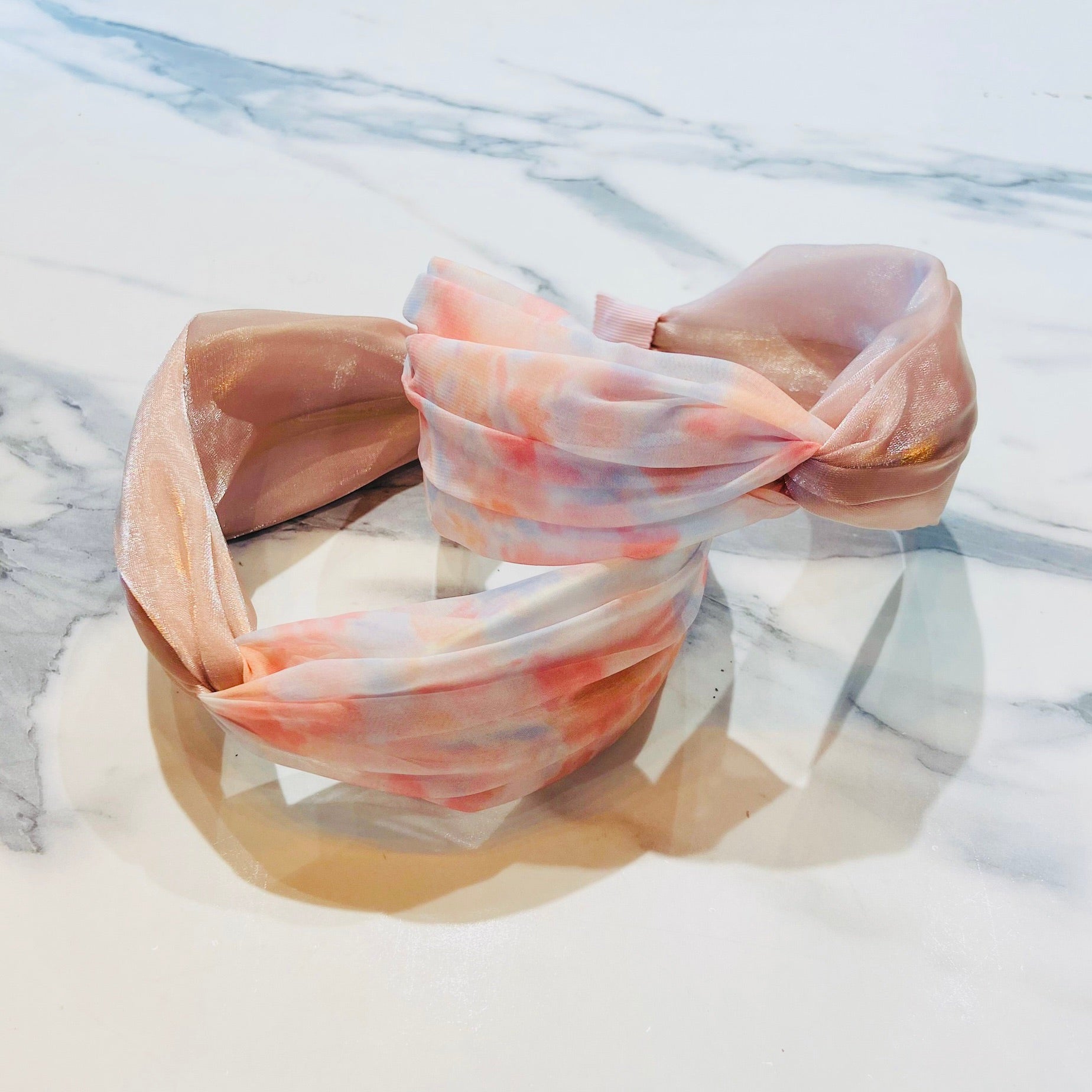 Sheer Pink Floral Headband