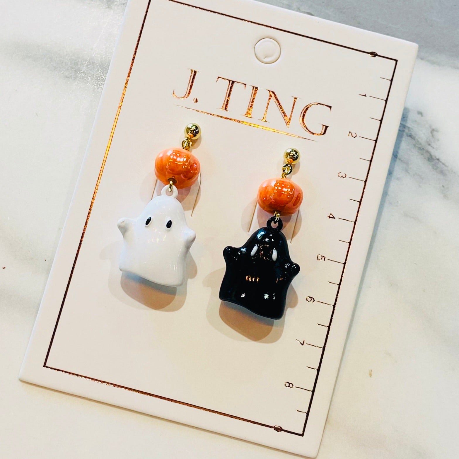 Cute Black And White Ghost Duo Halloween Earrings (Copy)