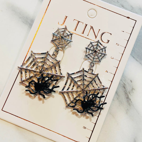 Cute Black And White Ghost Duo Halloween Earrings