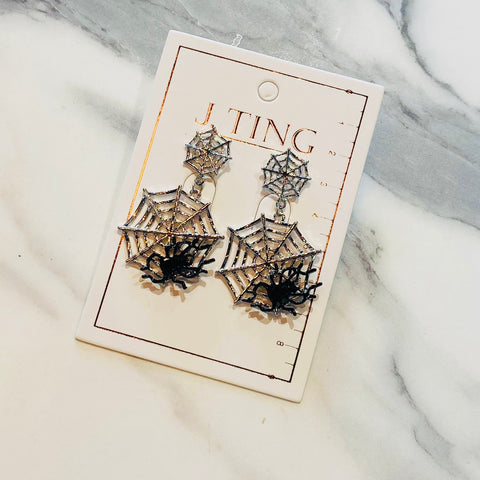 Cute Black And White Ghost Duo Halloween Earrings