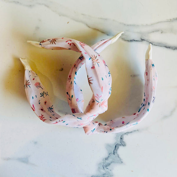 Soft Pink With Leaves Headbands
