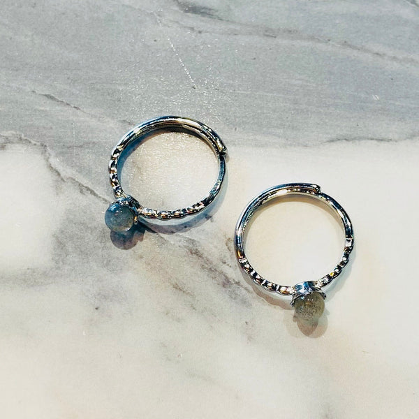 Grey Pearl Silver Ring