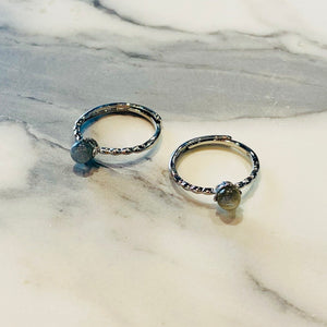 Grey Pearl Silver Ring