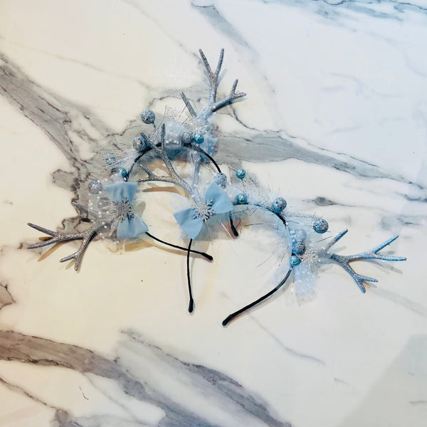 White Christmas Reindeer Antlers Headband