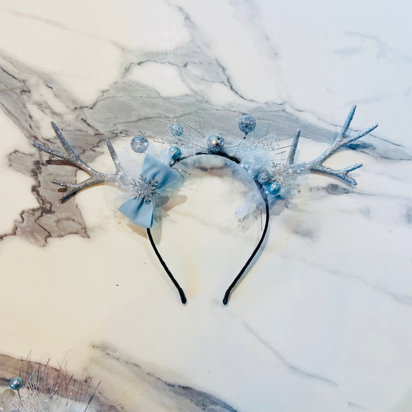 White Christmas Reindeer Antlers Headband