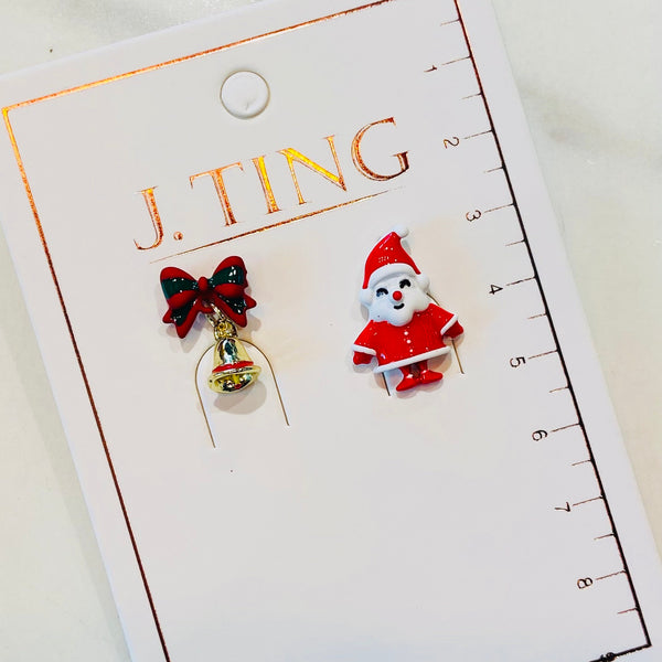 Santa and Christmas Bell Earrings