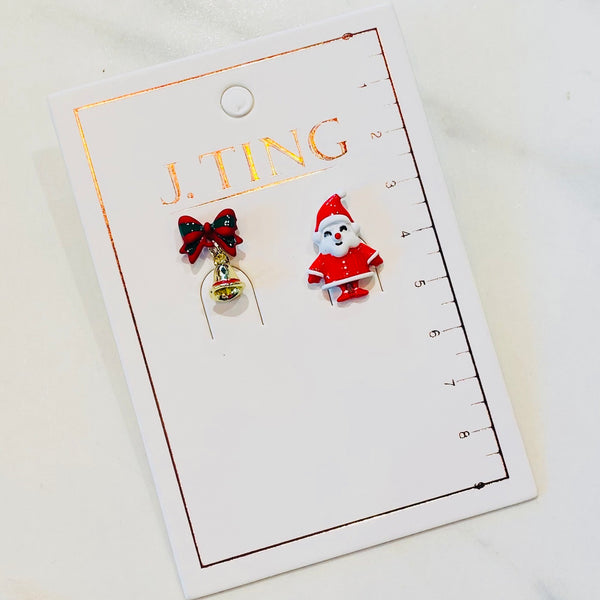Santa and Christmas Bell Earrings