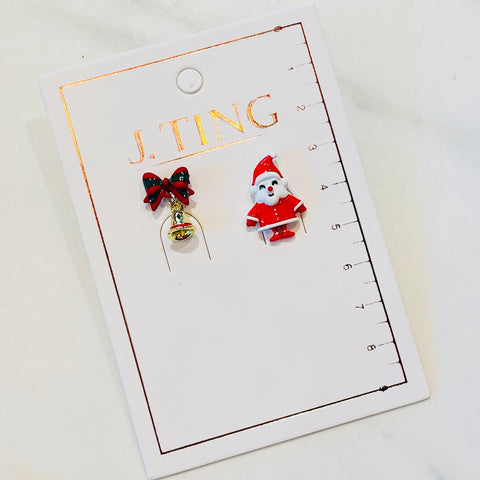 Santa and Christmas Bell Earrings