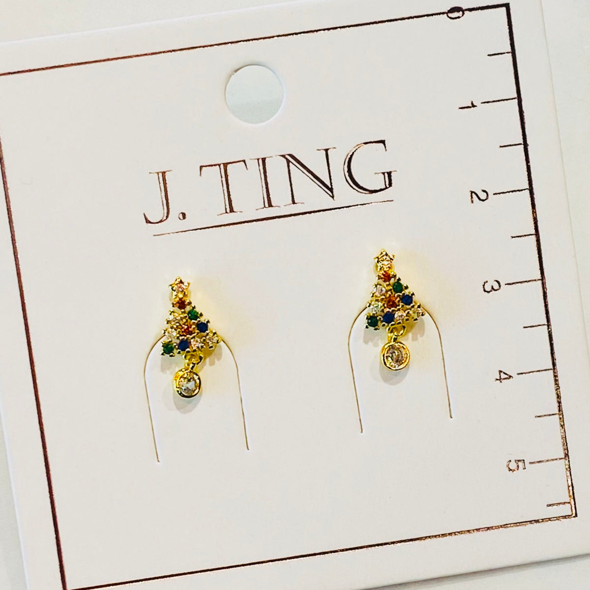 Tiny Gold Christmas Tree Earrings