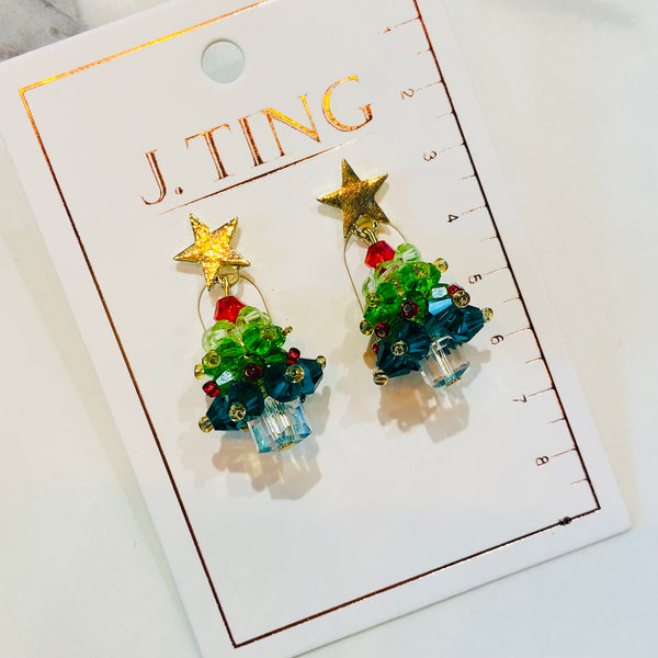 3D Christmas Tree Earrings