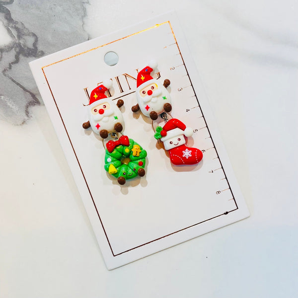 Cute Santa Duo Earrings