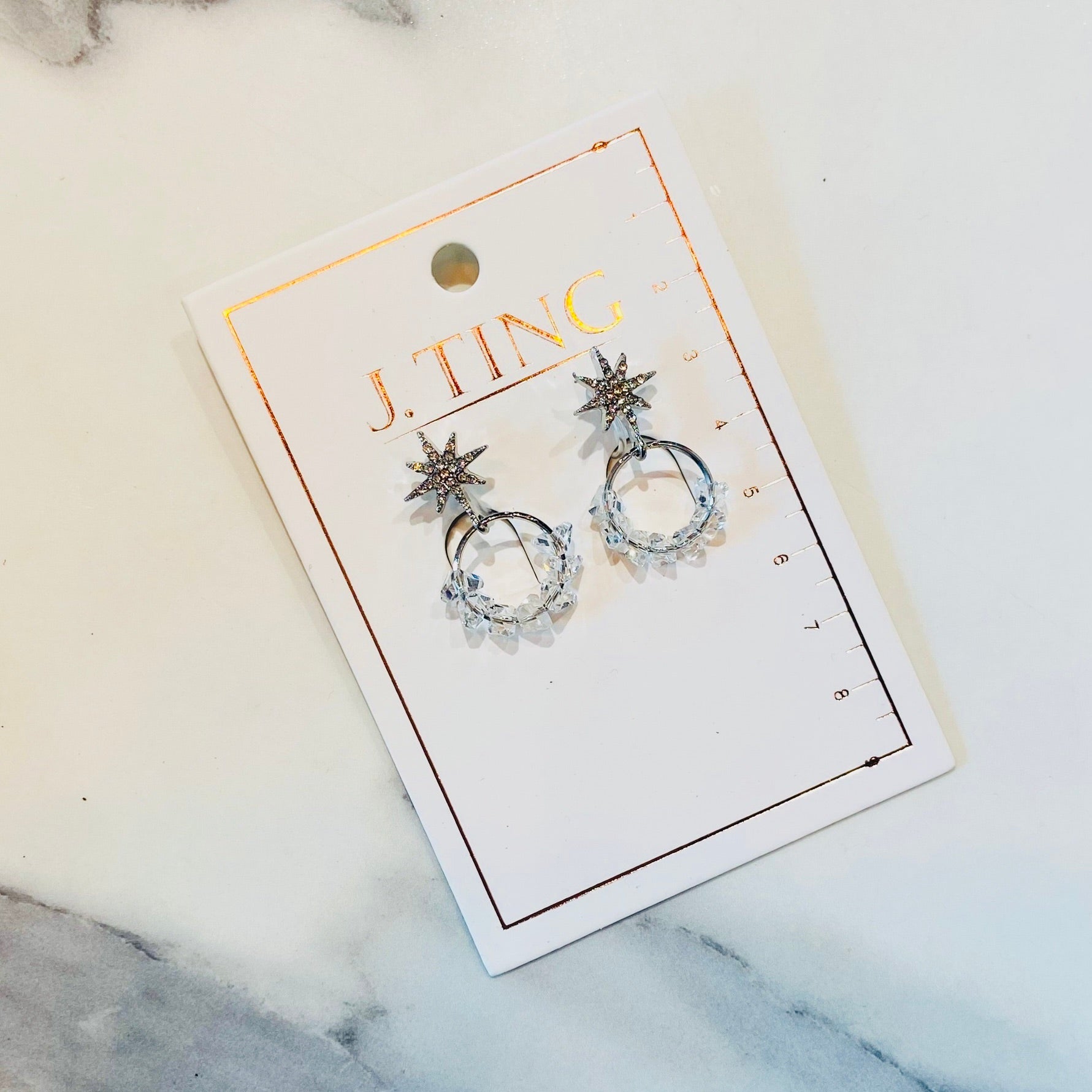 Silver Diamond Clip On Earrings