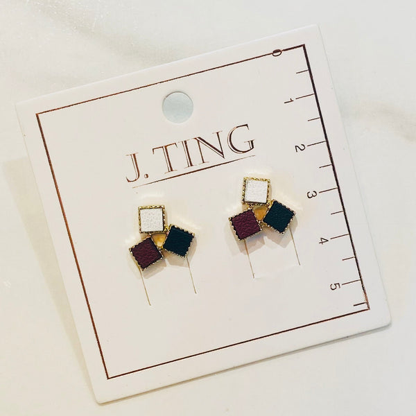 Triple Cube Earrings