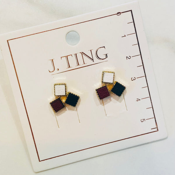 Triple Cube Earrings