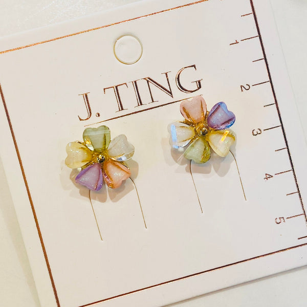 Rainbow Pastel Flower Earrings